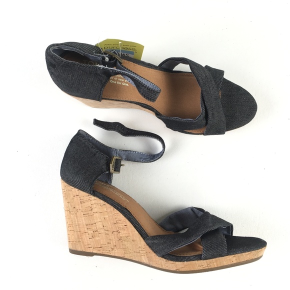 Toms Gray Clarissa Wedges T1016233 - Picture 1 of 6